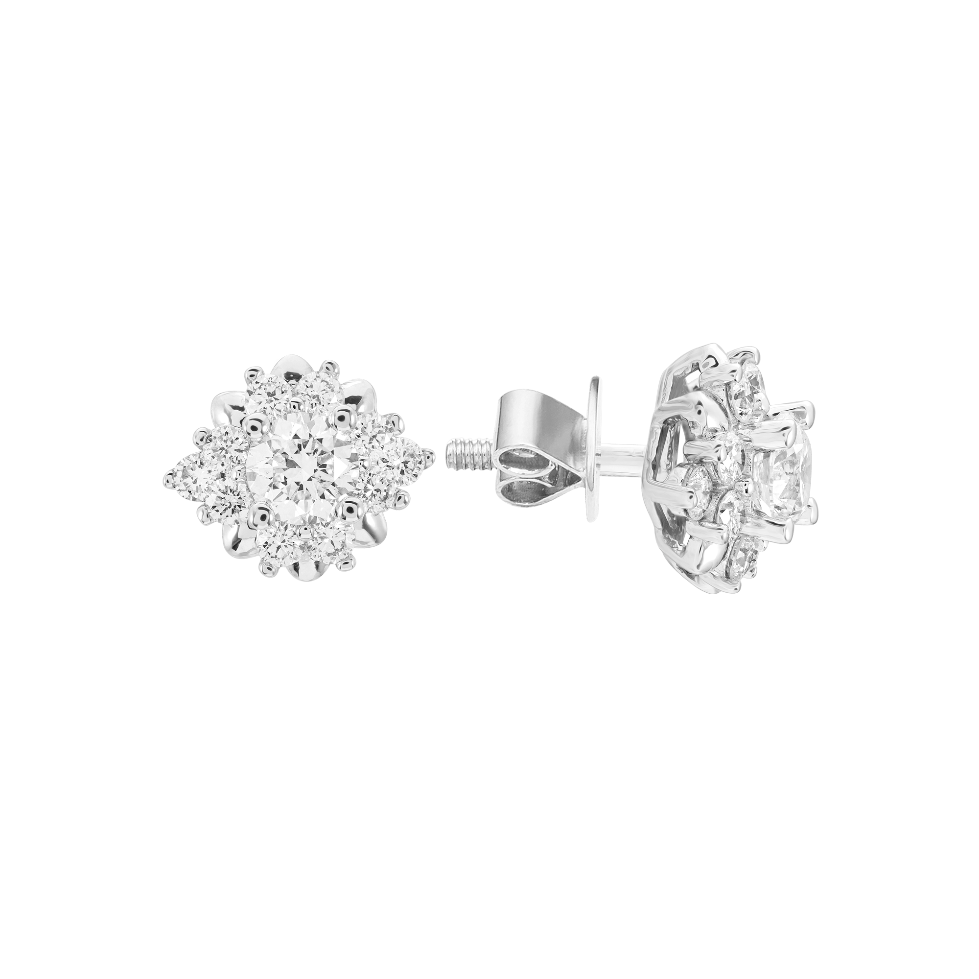 Bông tai Kim cương Vàng trắng